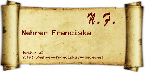 Nehrer Franciska névjegykártya